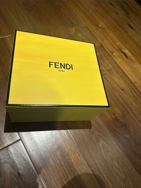 Fendi Yellow Logo Gift Box with Black Trim